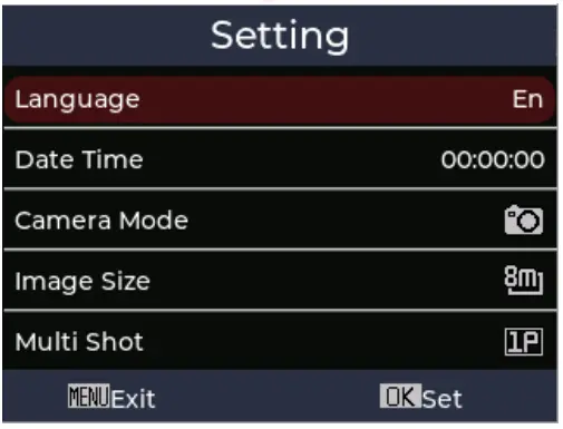 Camera parameter settings