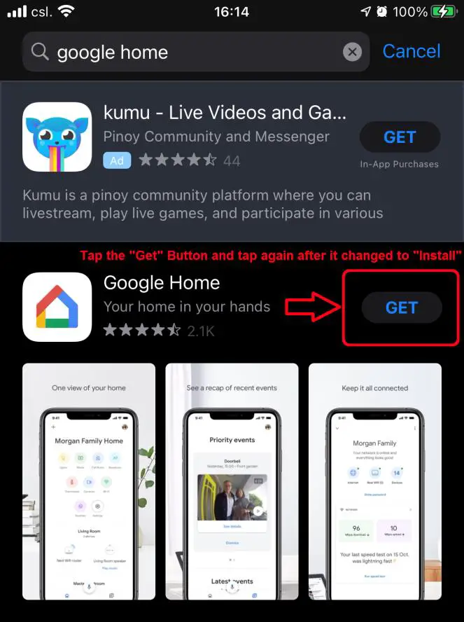 Smart Living Google Home app - iOS 4