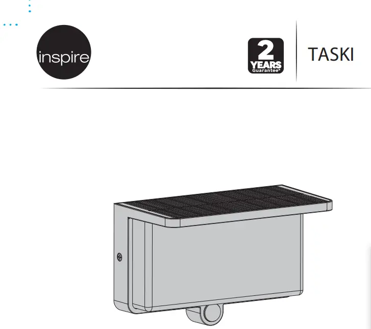 Inspire Taski Solar Sensor Wall Light Instruction Manual