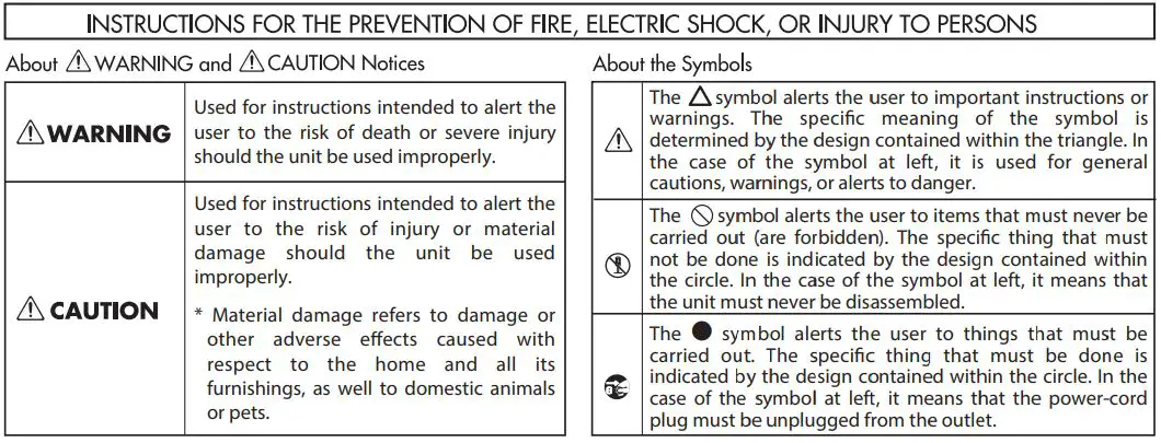 BOSS FV-500L Foot Volume Pedal Low Impedance Owner's Manual - Using the unit safely