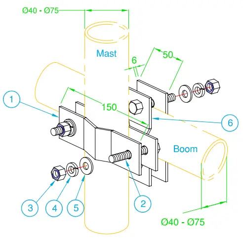 ZCG-UAM90L-Right-Angle-Heavy-Duty-Clamp-Bracket-fig-1