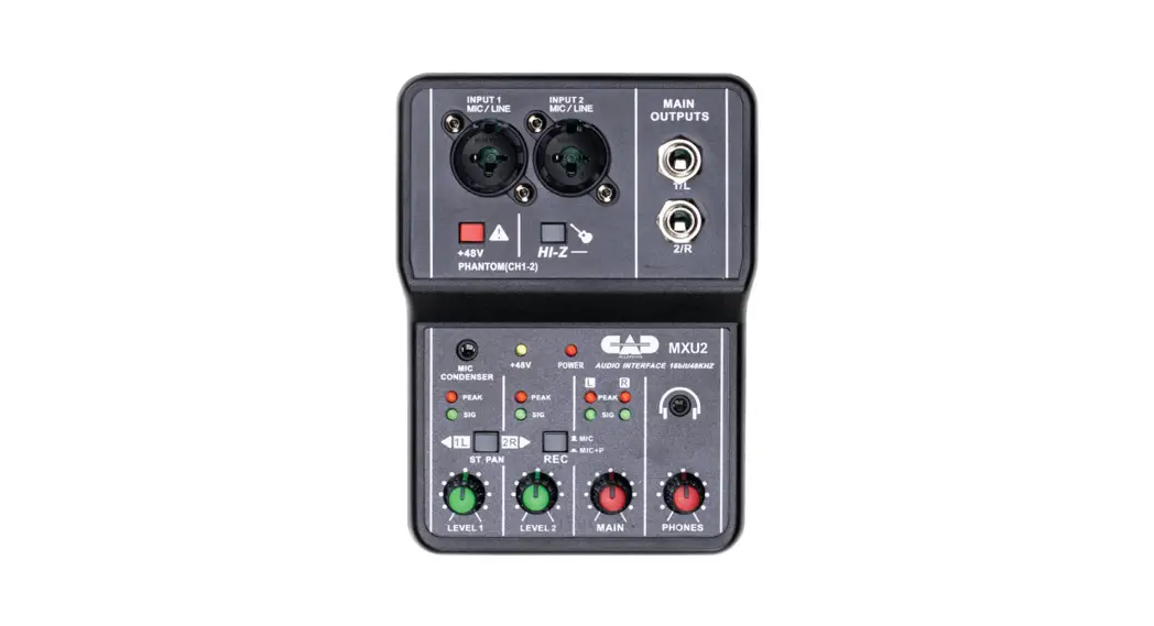 Cad Audio Mxu2 Multipurpose 2-channel Analog Mixer With Built-in Usb Surface User Guide Cad Audio Mxu2 Multipurpose 2-channel Analog Mixer With Built-in Usb Surface User Guide