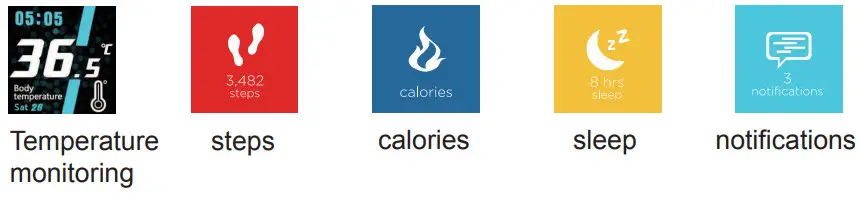 NOWLEY SMART 21-2036 Tempe II SmartWatch -Main functions