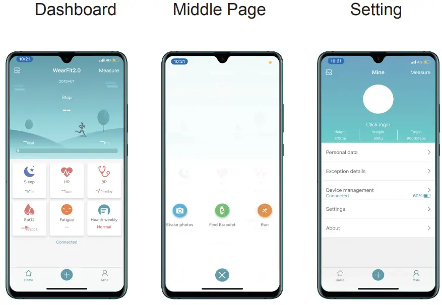 NOWLEY SMART 21-2036 Tempe II SmartWatch -three main pages