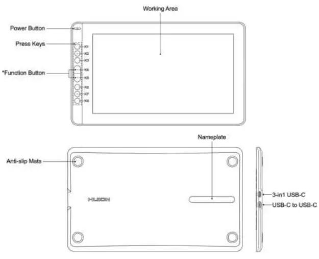 HUION GS1331 Kamvas 13 Cosmo Black-fig2
