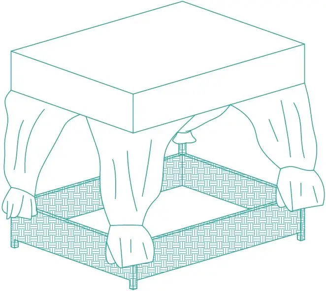 frisco 356071 Outdoor Wicker Canopy Dog Bed