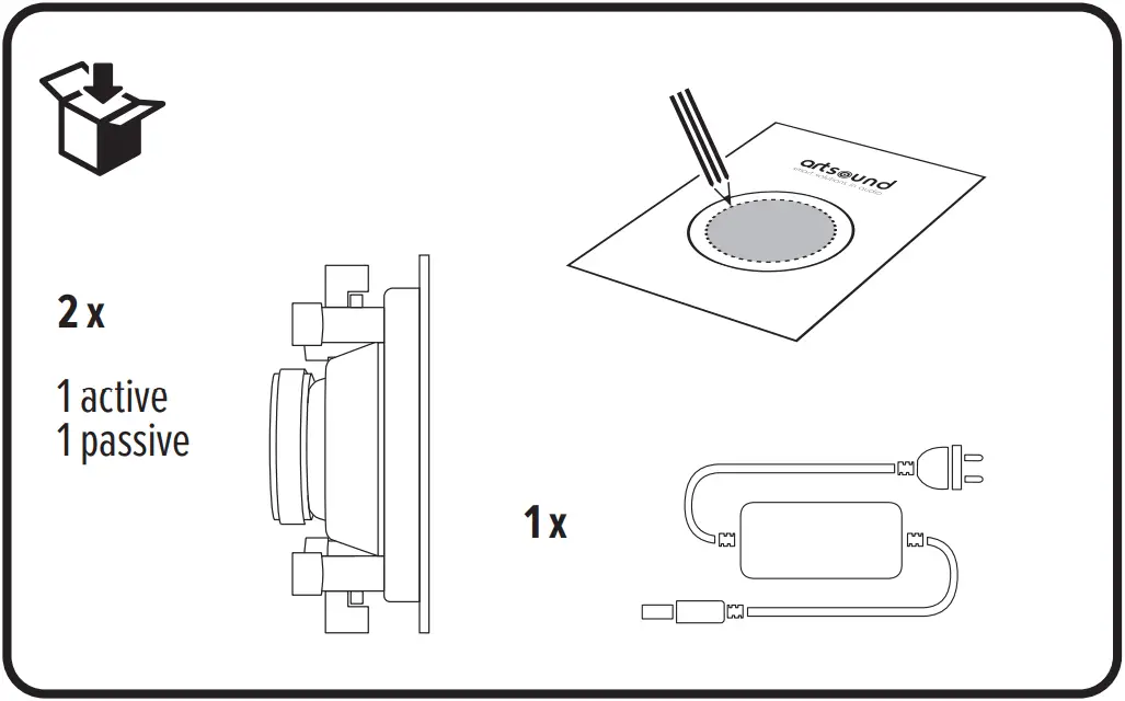 artsound FL502BT SET Active Inwall Speaker - fig