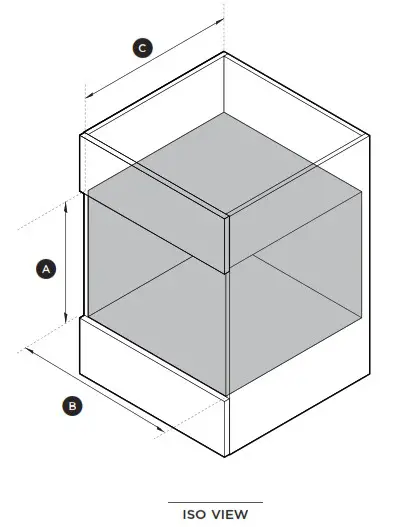 FISHER PAYKEL ADWB6024SMG 60cm Built in Coffee Maker - CAVITY DIMENSIONS