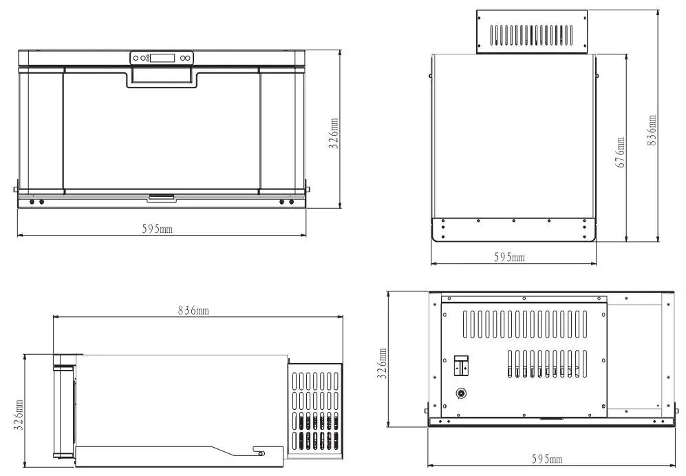 EVAKOOL DC40 Drawer Fridge Instruction Manual - DC40 Dimensions