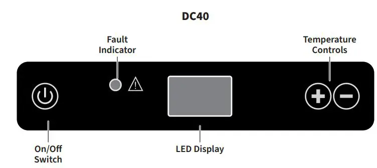 EVAKOOL DC40 Drawer Fridge Instruction Manual - LED Control Panel