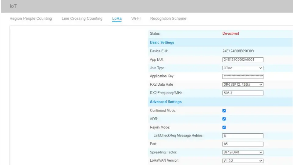 Milesight VS121 Workplace LoRaWAN Sensor - Basic Settings