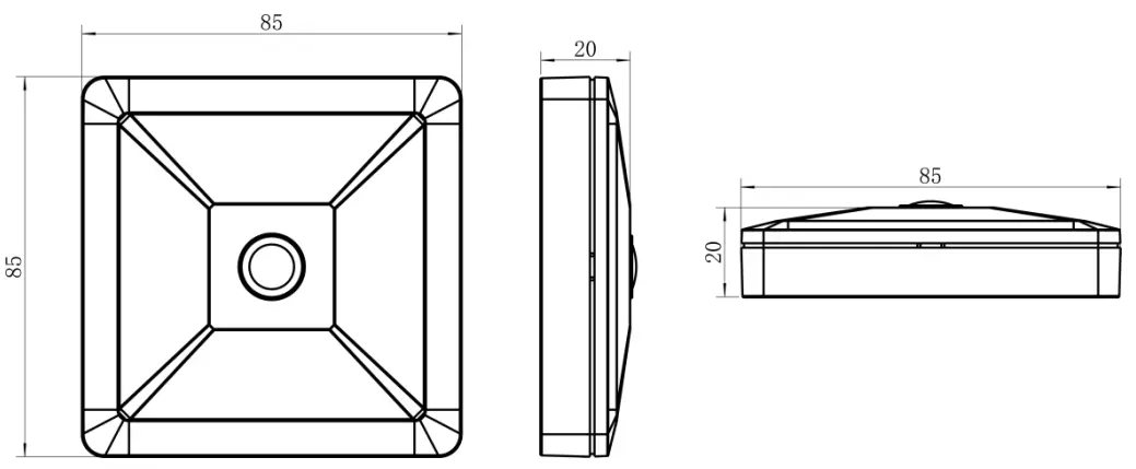 Milesight VS121 Workplace LoRaWAN Sensor - Dimensions