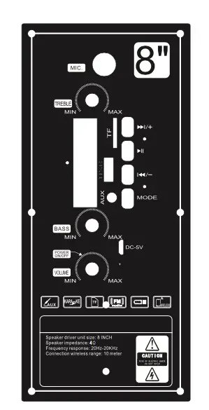 gorock-altavoz-trolley-gr-tr162 - CONTROL PANEL