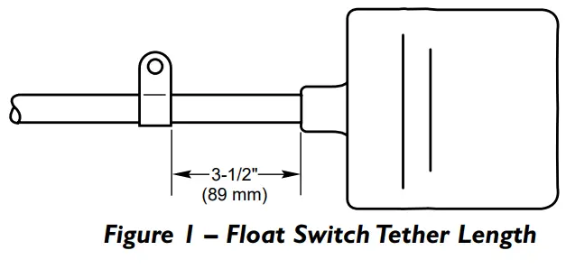 Simer 5905E Submersible Sump Effluent Pump - Float Switch Tether Length