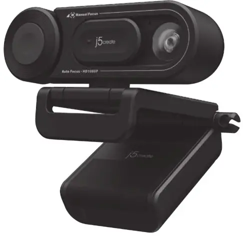 j5create JVU250 HD Webcam with Auto and Manual Focus Switch - Cover