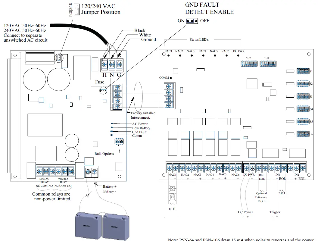 POTTER PSN-64 6A Conventional Power Supply with 4 Outputs 1