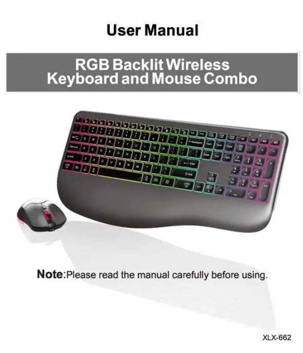 Hayyiesh XLX-662 RGB Backlit Wireless Keyboard and Mouse Combo User Manual
