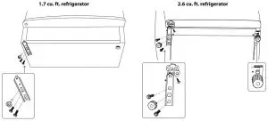 FIG 9 Reversing the refrigerator door