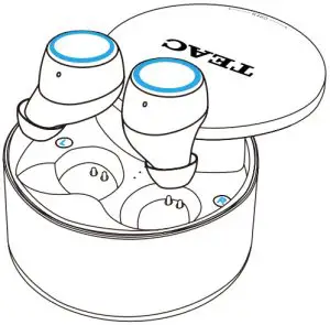 TEAC TWSMJV6 True Wireless Earbuds with Wireless Charging - Power-on