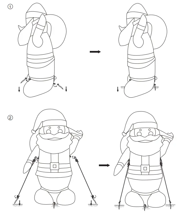 anko Low Voltage 4ft Santa Inflatable - figure 1