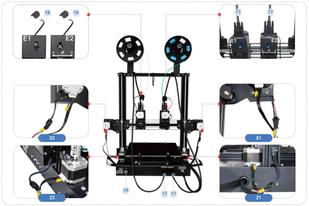 TENLOG Hands 2 Pro Independent Dual Extruder 3D Printer - How to Assemble 4