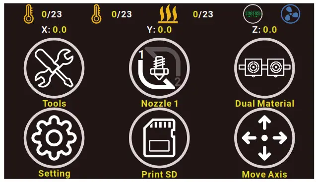 TENLOG Hands 2 Pro Independent Dual Extruder 3D Printer - How to Use Touch Screen 1