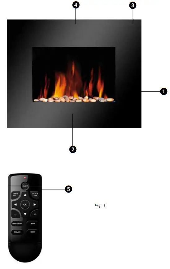 Qlima EFE2018 Electric Heater with Flame Effect - COMPONENTS