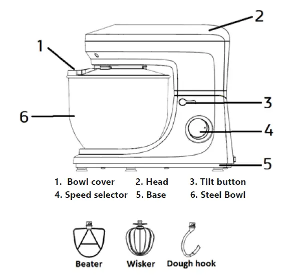 Orbegozo AM 8000 Kitchen Mixer FIG 1