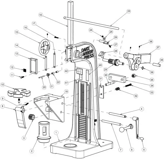 DAKE 4M Compound Leverage Arbor Press - figure 22