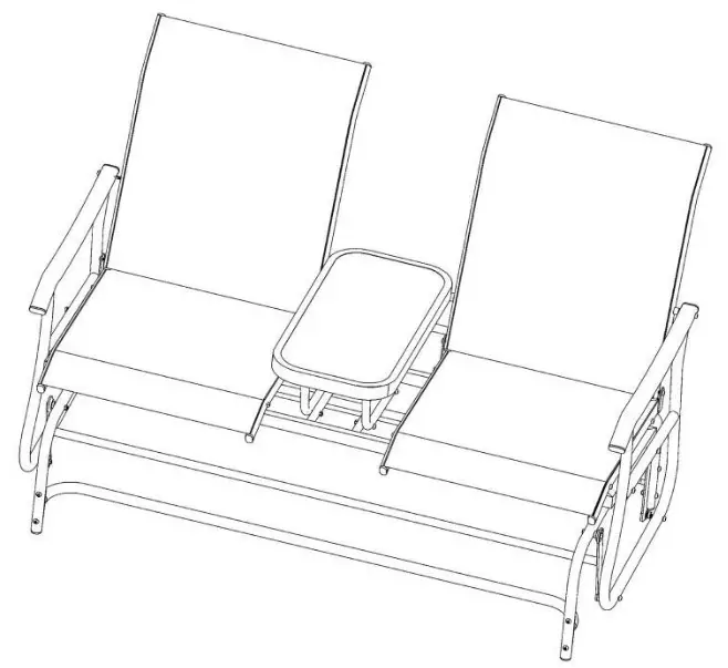 COSTWAY 2 Seater Patio Glider Rocking Chair - CHAIR