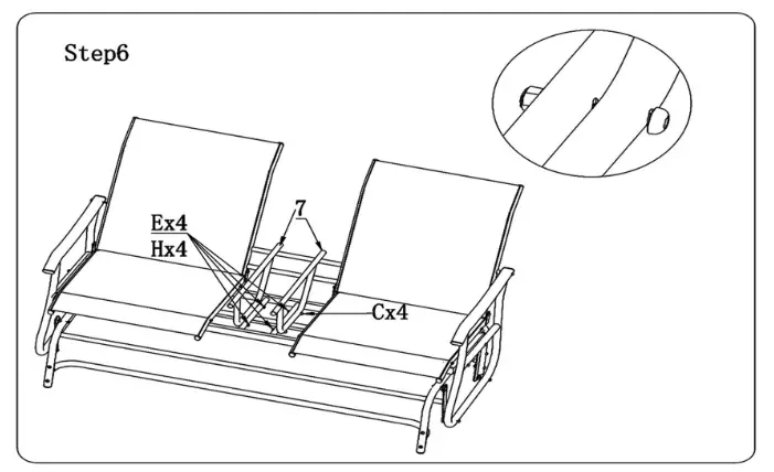 COSTWAY 2 Seater Patio Glider Rocking Chair - STEP6