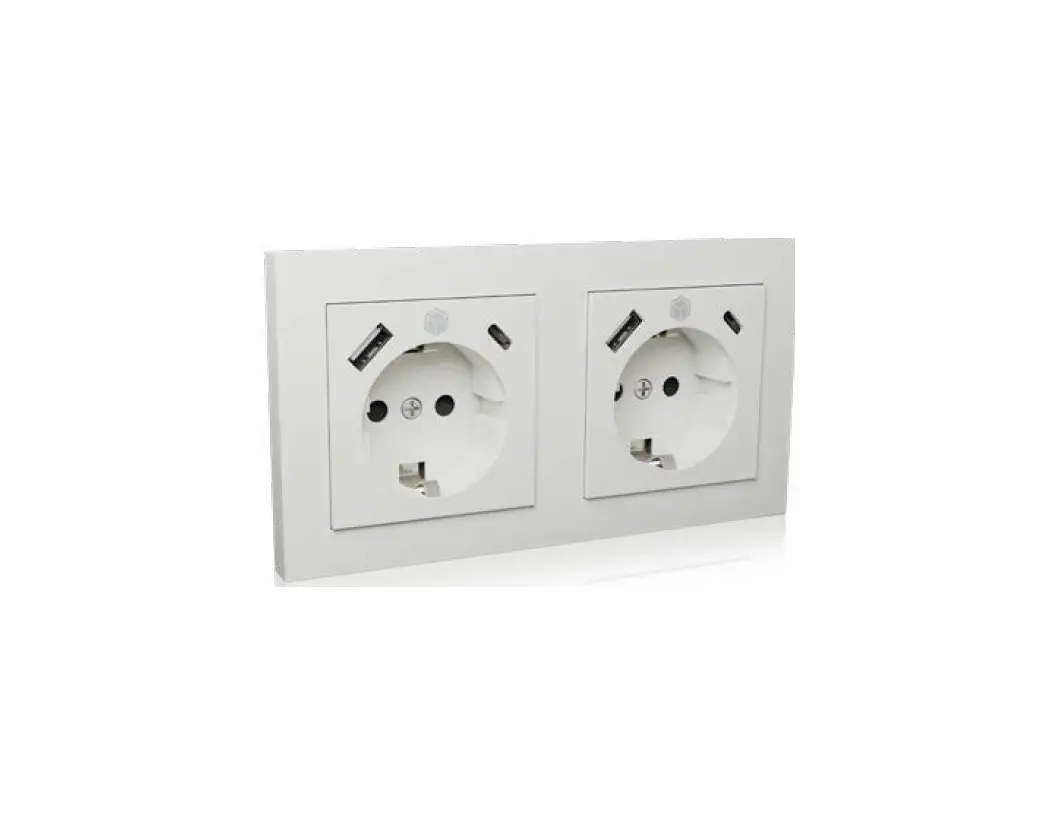 Icy Box Ib-mps4200w-pd In-wall Power Socket Set With Cover Frames And Integrated Usb Power Delivery Charger Instruction Manual