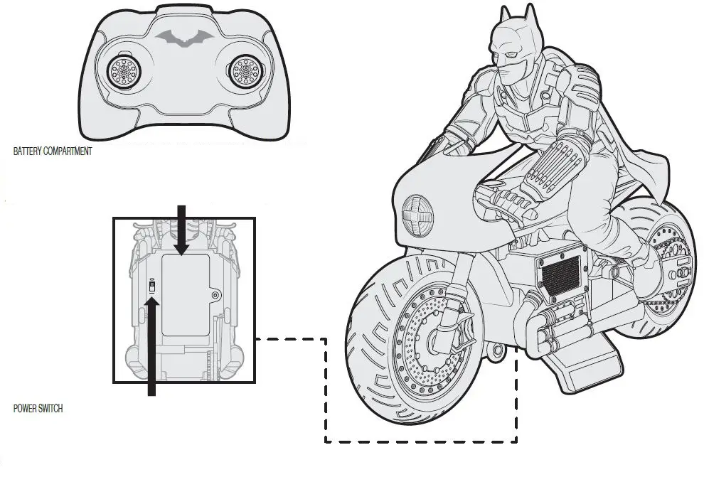 SPIN-MASTER-6064318-The-Batman-Batcycle-RC-with-Batman-Rider-Action-Figure-fig-1