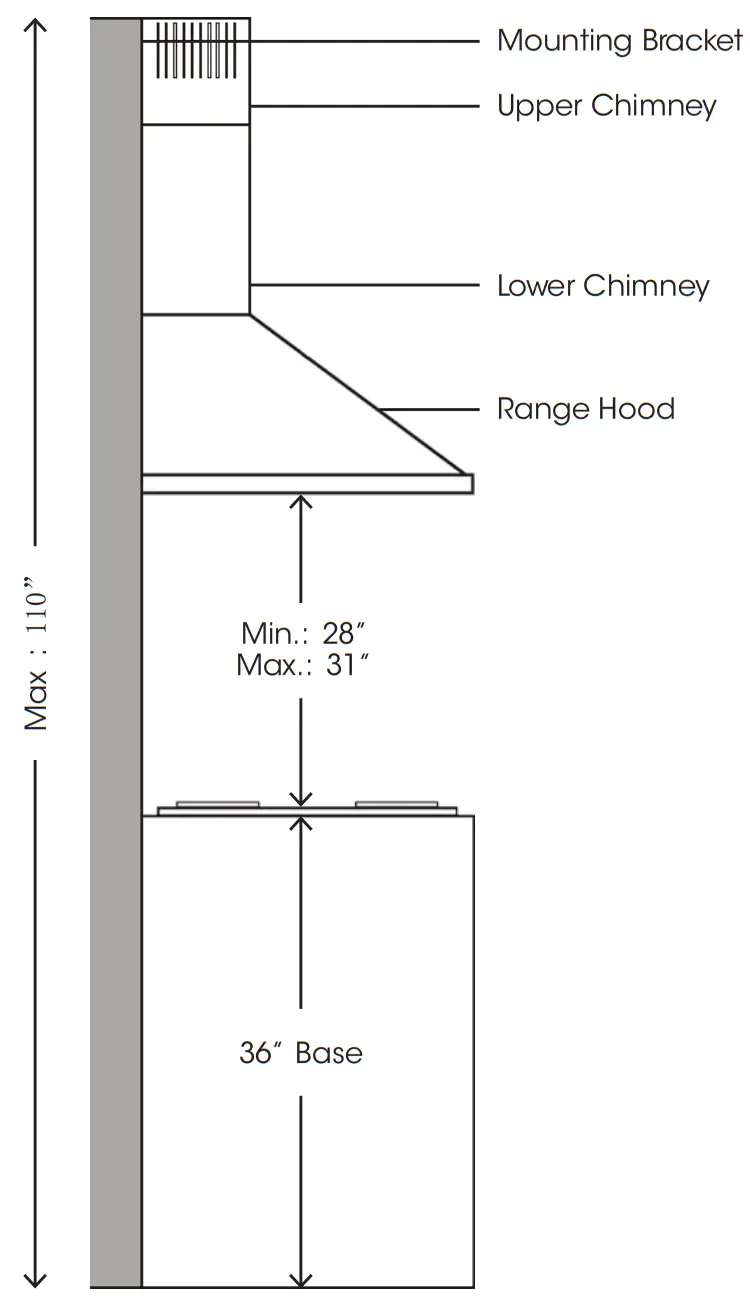 Vesta VRH COPENHAGEN 30 Copenhagen 800cm Wall Mounted Range Hood - fig 10