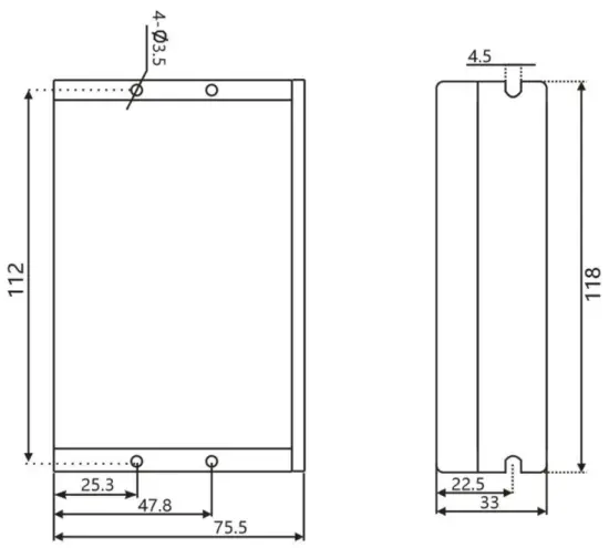 RTELLIGENT 5R60 5 Phase Stepper Motor Driver Controller - Mechanical dimensions