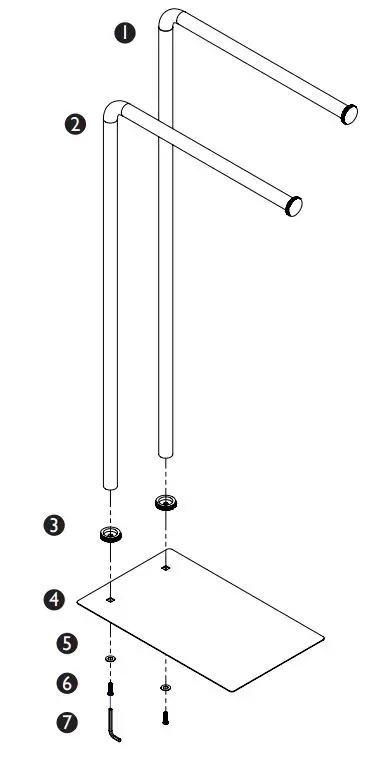 JOHN LEWIS LUX 2 Tier Towel Stand User Guide - Product Overview