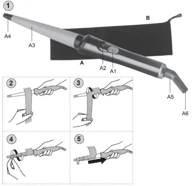 eta 6336 Liliana Tapered Curling Iron - 1