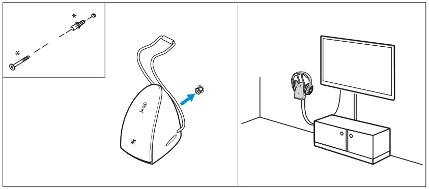 SENNHEISER RS 120-W Wireless TV Headphone System - hangingh