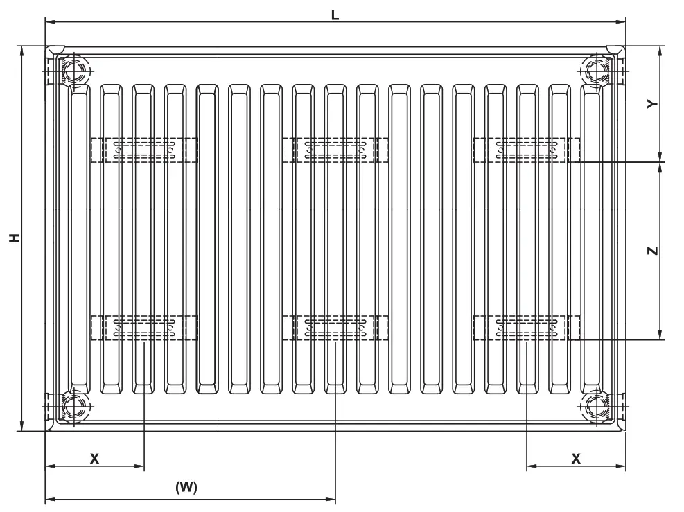 SCREWFIX 5249BTU Double Panel Double Convector Radiator 600 x 900mm White - fig 1