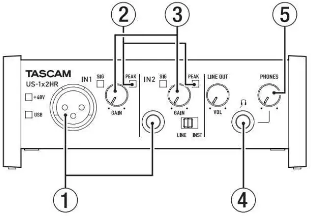 TASCAM US-1x2HR USB Audio Interface-12