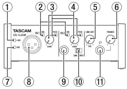 TASCAM US-1x2HR USB Audio Interface-2