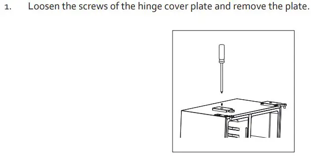 DOMO DO99505S Side by Side Fridge-Freezer Combination Instruction Manual - REMOVE THE DOOR