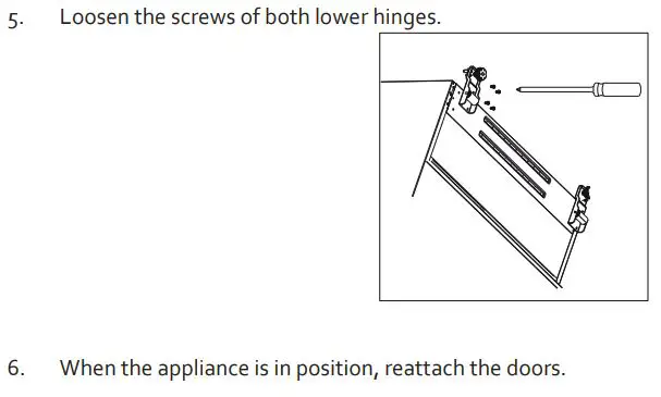 DOMO DO99505S Side by Side Fridge-Freezer Combination Instruction Manual - REMOVE THE DOOR