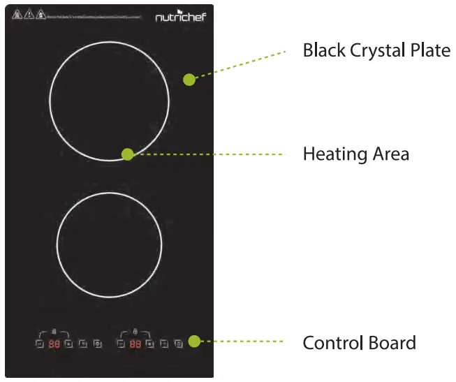 nutrichef PKSTIND59 Dual Induction Cooktop - Fig