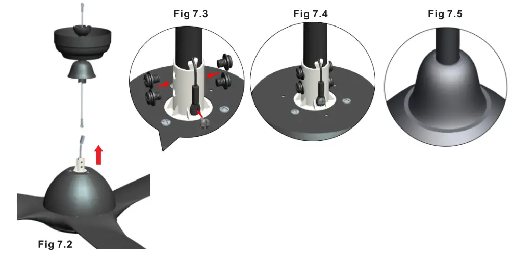 CARRO CES523KL Smart Ceiling Fan - Assembly
