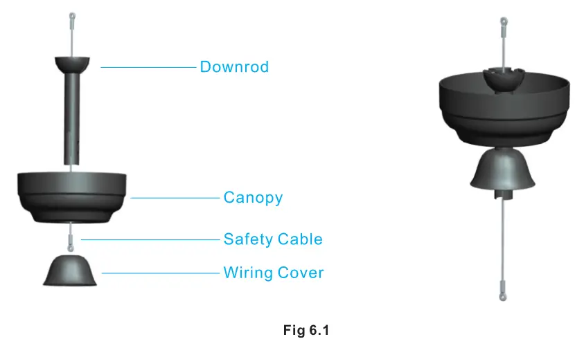 CARRO CES523KL Smart Ceiling Fan - Attach Downrod