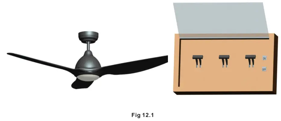 CARRO CES523KL Smart Ceiling Fan - Power on