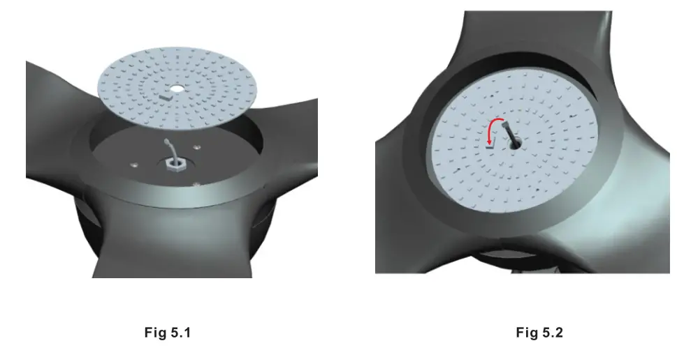 CARRO CES523KL Smart Ceiling Fan - nstall the lamp panel 1