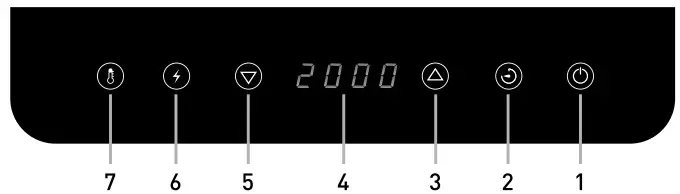 HENDI 239230 Induction Cooker Model 2000 -Control panel