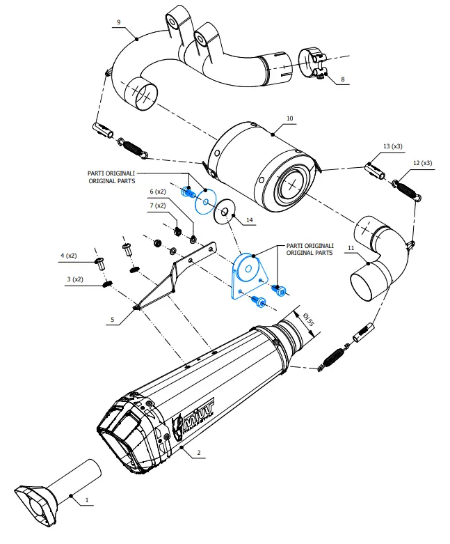 Mivv BMW F 900 R Stainless Steel Delta Race Black fig